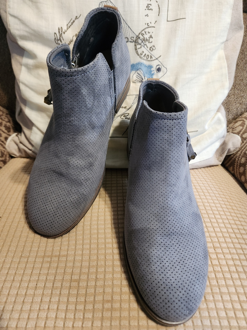 Dr Schools Suede Perforated Ankle Boots SIZE 8.5